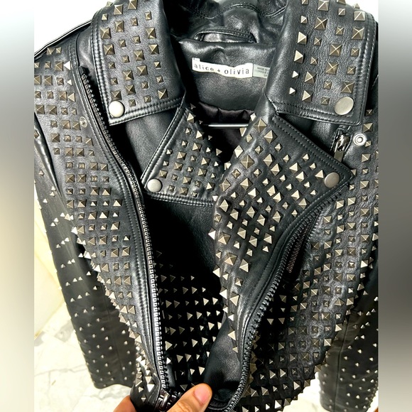 Alice + Olivia Krishna moto leather jacket - Picture 12 of 12